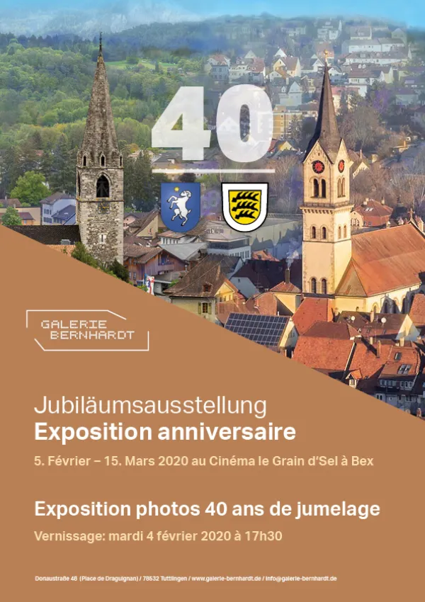 Plakat Jumelage entre les villes de Tuttlingen – Bex (Ch) 40 ans