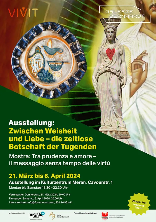 Plakat Zwischen Weisheit und Liebe – die zeitlose Botschaft der Tugenden